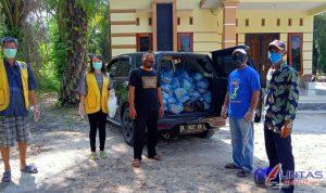 covid (3) Ket;Foto// Dokumentasi Paket Sembako dan Masker sebelum dibagikan kewarga yang tidak mampu