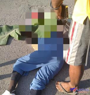 Foto : Restiani (29) Dilindas Truk Tangki di Jalan Besar Tandem Hilir II